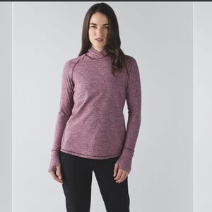Lululemon Warm Your Core Long Sleeve Heathered Pink Top Shirt, Size 8